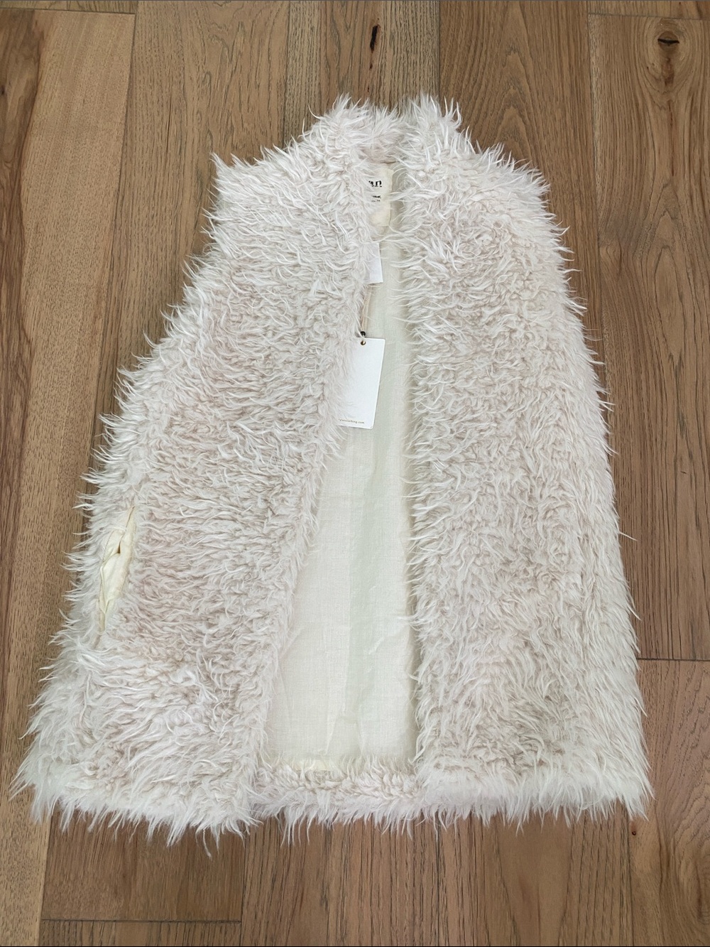 dylan Cream Faux Fur Kids Cape Jacket